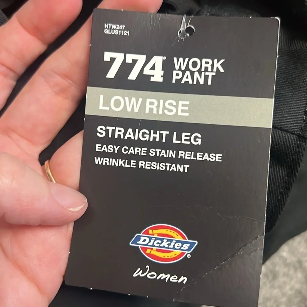 Dickies Black 774 Women's Low Rise Work Straight Leg Pants